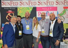 All smiles in the SunFed booth. From left to right Craig Slate, Frank Camera, Josh Acuña, Gretchen Kreidler Austin, Matt Mandel and Eduardo Herbst.